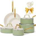 Pots and Pans Set Non Stick - VONIKI Ceramic Cookware Set with Cooking Utensils Set, Non Toxic Kitchen Cookware Sets Dutch Oven Pot with Lid Saucepan Set Sauté Pan Frying Pan Set for Cooking Gifts