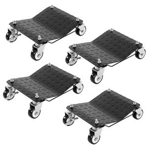 DUMOS Car Dolly Set of 4, 6000 lbs Moving Dolly Wheel Dolly Car Tire Stake Set Heavy-Duty Car Tire Cart with Brakes for Vehicle, Cars, Trucks, Trailers, Motorcycles, and Boats