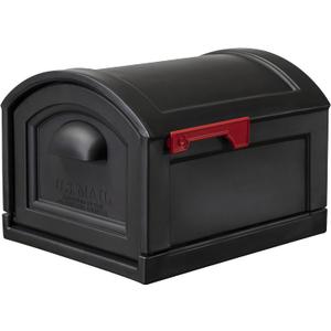 Step2 Town-to-Town XL Post-Mount Mailbox, Weather Resistant, Large Outdoor Mailboxes, Made of Durable Plastic, Easy to Install, USPS T4 Sized Mailbox, Flag Included, Onyx Black