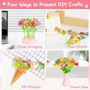 PIGETALE Fabric Flower Bouquets Toys for Girls 3 4 5 6 7 8 9 10 Years Old, DIY Arts & Crafts Kit for Kids Ages 4-8, Educational Preschool Learning Gardening Toys for Toddlers Christmas Birthday Gifts