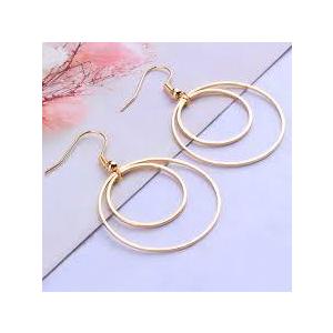 Circle Beading Earring Hoops Open Round Earring Findings Pierced Ring Ear Wire for DIY Charm Pendant Earring Jewelry Making, Golden
