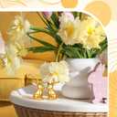 Wesiti 2 Pcs Easter Decorations Golden Bunny Figurines Set 4.5 Inch Ceramic Easter Rabbit Statue Vintage Bunny Figurine Gifts for Couples Home Office Table Decor Spring Party Supplies (Large)