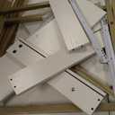 SUPERJARE Vanity Desk with Drawers, 47 inch Computer Desk, Modern Simple Home Office Desks, Makeup Dressing Table for Bedroom - White and Gold, 7997G