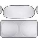6PCS Reflective Car Windshield Sunshade Kit, Foldable Magnetic Side Window Shade with Storage Bag, Silver Coated UV Protection Heat Shield, Universal Auto Privacy Cover for Baby Camping Napping