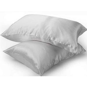 Silk Pillow Cases Standard Size, Oeko-TEX Certified , 2 Pieces, Silver