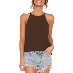 THANTH Womens Tanks Tops Halter Summer Sleeveless Shirts Casual Basic Tee Shirts High Neck Tank Tops