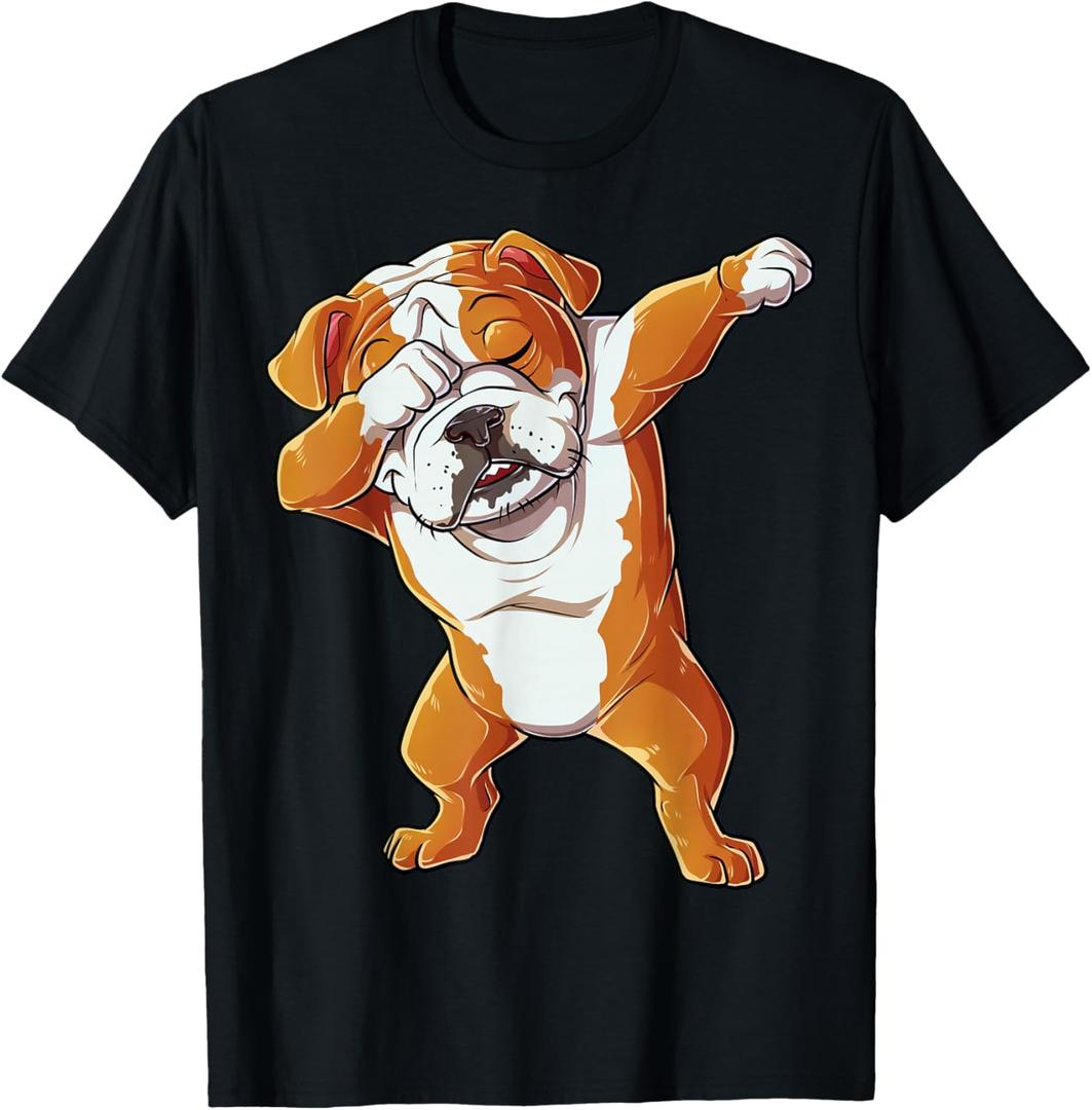 Dabbing English Bulldog T Shirt Boys Dab Dance Puppy Lover T-Shirt M Color May Vary