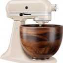 Premium Solid Walnut Wood Mixing Bowl, Compatible with KitchenAid 4.5 & 5 QT Tilt-Head Stand Mixer, Wooden Mixing Bowls for Mixer with Stainless Steel Locking Base, A Thoughtful Gift for Mixer Owners