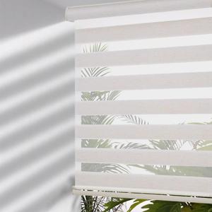 MYshade Cordless Zebra Blinds with Free-Stop Function - Dual Layer Light Filtering & Privacy Sheer Shades for Day and Night - Easy Install Window Shades for Home, Living Room, 40" W x 72" H,Beige