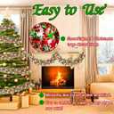 50 Feet Christmas Tinsel Garland with Snowflake Christmas Tree,Christmas Garland Decorations with Glitter Foil,Shiny Metallic Twist Garland for Xmas Tree,Home Mantle,Staircase Railing (50FT-Green Red)