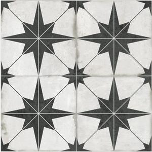 The Tiles Plaza Encaustic Peel and Stick Backsplash, Black Star Patterned Vintage Stick on Tiles, Stone Composite Self-Adhesive Wall Tile Sticker for Kitchen Bathroom Fireplace Stairs, 10 Sheets