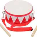 Kids Drum Set, 8 inch Wooden Toy Drum Set or Toddlers with 2 Drumsticks Percussion Musical Instrument Drum Set for Boys Girls
