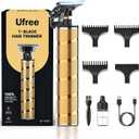 Ufree Hair Trimmer & Beard Trimmer for Men Professional, Electric Razor Shavers for Men, T Blade Precision Edgers Liners, Barber Clippers for Hair Cutting Mustache Facial, Mens Gifts (Gold)