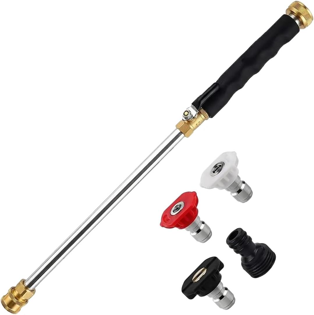 Jet Nozzle Power Washer for Garden Hose, High Pressure Water Hose Nozzle with 3 Nozzles, High Pressure Water for Patio Garden Outdoor Cleaning Power Washer