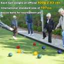 Bocce Ball Set Regulation Size and Weight for Professional Tournament, Backyard, Beach, Lawn Game with 8 Resin Bocci Balls, Pallino, Measuring Rope, Carrying Bag
