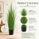 2 Pcs 3ft Artificial Tall Pampas Grass Plant in Pot for Indoor Outdoor