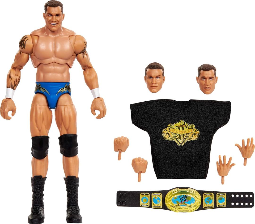 Mattel WWE Ultimate Edition Randy Orton 6-inch Action Figure & Accessories Fan Takeover Set, 10+ Pieces Include Swappable Heads & Hands