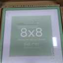 Homeforia 8x8 Sage Green Frame, High End Metal 8 x 8 Square Picture Frames with Mat 6 by 6 Photo, 8x8 Display Frame Matted to 6x6 Print, 8by8 Wall or Tabletop Frames, Tempered Glass, Wall Kit, Set of 1