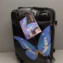 InUSA Prints PC/ABS Plastic Carry-On Luggage, Black Butterfly (IUAPC00S-BBU)