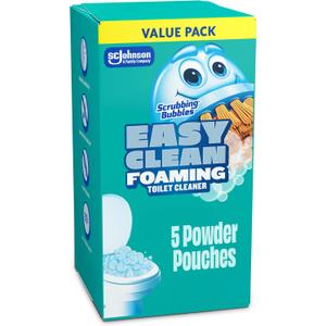 Scrubbing Bubbles Easy Clean Foaming Toilet Bowl Cleaner, Easy Toilet Drop In Powder Pouches, 100g (5 Pouches) (1.4 Ounce (Pack of 5))