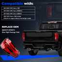 LED Tail Light Assembly Left Compatible with 20192024 GMC Sierra 1500 2500HD 3500HD (Denali) Driver Side Rear Brake, Reverse & Turn Signal Lamp, Replaces 84968740, 86820473