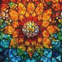 Colorful Flower of Life Stained Glass Puzzles for Adults 1000 Pieces Impossible Art Jigsaw Puzzles Difficult Hard Blooming Challenging Puzzle as Home Decor