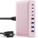 USB C Charger 200W USB C Charger Block,Upgraded GaN III 8-Port Fast Charging Station Hub,PD 65W Laptop Charging Adapter Compatible with MacBook Pro/Air,DELL,Steam Deck,iPhone 16/15/14,Galaxy S23/22