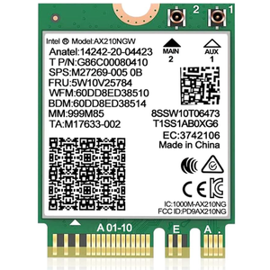 WiFi 6E Wireless Card Intel AX210 NGW Bluetooth 5.3 TriBand 5400Mbps Network Adapter for Laptop Support Windows 10/11 (64bit) M.2/NGFF