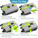 Luggage Straps with TSA Lock, Travel Belt for Luggage, TSA Approved Luggage Straps, 3-Dial Combination Locks Adjustable Suitcase Belt, Quick-Release Buckle (Green), 2 Pack