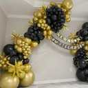 2 x Black and Gold Balloons Garland Kit, 124 Pieces Metallic Chrome Gold Balloon for Birthday Party, Wedding, Baby Shower, Gradution, New Year Party Supplies Decorations