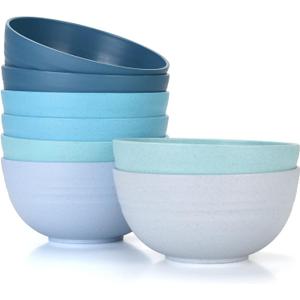Homestockplus Cereal Bowls 24 OZ Microwave and Dishwasher Safe Bowl BPA-Free Eco-Friendly Bowl Sets Mixed Color for Cereal, Salad, Soup, Rice[Set of 8]