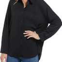 Woolicity Women's Button Down Shirts Long Sleeve Wrinkle Free Solid Work Blouse Dress Shirts