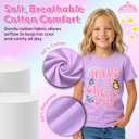 MISS POPULAR Girls 4-Pack Super Soft Short Sleeve T-Shirts Rainbow Butterfly Glitter Print Cute Design| Sizes 7-16