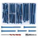 1/4" Hex Head Concrete Screws Anchor Kit, 60 PCS Blue Concrete Screws for Masonry, Cement, Block, Brick or Stucco