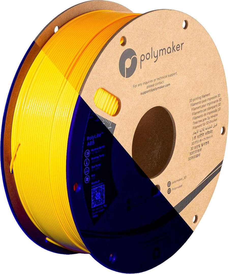 Polymaker Neon ABS Filament 1.75mm, Neon Yellow 3D Printer Filament 1.75mm Heat Resistant 1kg - UV Reactive ABS 3D Printing Filament 1.75mm, Strong & Durable, Dimensional Accuracy +/- 0.03mm