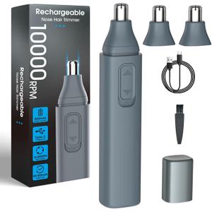 JISHO Ear and Nose Hair Trimmer for Men Women  10000 RPM Powerful Motor with Dual Stainless Steel Edge Blades USB Type-C Rechargeable for Easy Cleansing Travel Size2 Refills