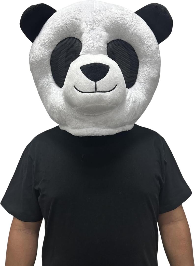 Plush Panda Bear Costume Animal Mask Mascot Head Halloween Christmas Party Cosplay Dress