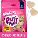 Bonkers Purrpops Freeze-Dried Chicken Flavored Lollipop Treats for Cats, 15 Pack