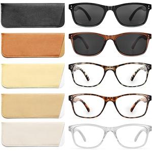 Fetrrc Reading Glasses Blue Light Blocking, Computer Glasses for Women Men, Fashion Square Eyeglasses 4 Pairs