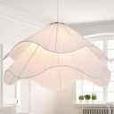 23.6" Extra Large Pendant Lights Kitchen Island, 1-Light Flower Chandelier Modern Petal Fabric Ceiling Hanging Lighting Fixture Decor for Dining Room, Bedroom, Living Room, Entryway, Foyer, Nursery, 23.6" W x 12.9" H