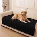Smiry Couch Cover for Dogs, Non Slip Washable Sofa Protector for Pets, Soft Furniture Cover for Pet, Stylish Sofa Covers, Cozy Protect Against Fur, Dirt & Everyday Messes (Black, 35.4" x 63")