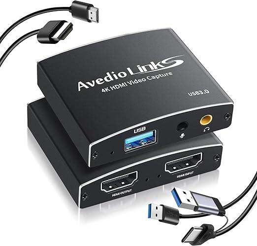 avedio links Capture Card USB3.0, Audio Video Capture Card, USB C/A 3.0 Video Capture Card 4K@60Hz HDMI Loop-Out, 1080P 60FPS Game Capture Card for Streaming Compatible with Nintend Switch/PS5/Camera