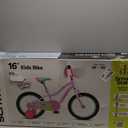 JOYSTAR 12" Kids Bike Princess Kids Bicycle for Girl 2-4 Yrs Purple | Toddler Girls Bike with Training Wheels Doll Bike Seat Basket & Streamers,  LittleDaisy-Neon Purple, 12 Inch with Training Wheels