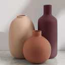 Ceramic Modern Vase for Home Decor Farmhouse Vases Set of 3 Terracotta Decorative Pottery Boho Vases for Pampas Grass Living Room Kitchen Bedroom Entryway Mantel Decor (Multicolor#2)