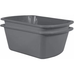Wash Basins  Rectangular Plastic Hospital Bedside Soaking Tub [2 Pack] Small 7 Quart Graduated Bucket - Portable Washbasin for Washing, Cleaning, Foot Bath, Washing Dishes, Face Cleansing Bowl