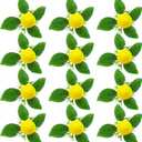 Lemon Napkin Rings Set of 12 Spring Farmhouse Napkin Rings Bulk for Dinning Table Decoration, Rustic Lemon Leaf Napkin Ring Holders for Party Gathering Banquet Wedding Birthday (Lemon)