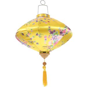 Oval Silk Vietnamese Japanese Hanging Oval Hoian Lamp Asian Vietnam Flower Oriental Festive Lamp Wedding Decor