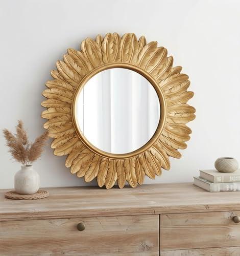 ZOROSY Gold Round Wall Mirror 12 inch - Small Wall Mirror Decorative, Vintage Mirror for Living Room, Entryway, Bedroom,Hallway