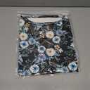 ONLYSHE Women's Summer Floral Shirts Ladies Casual V Neck Tunic Tops Henly Puff Sleeve Blouse for Leggings (L)