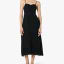 The Drop Women's Linea Spaghetti Strap Maxi Dress with Front Slit, Black, Small Size